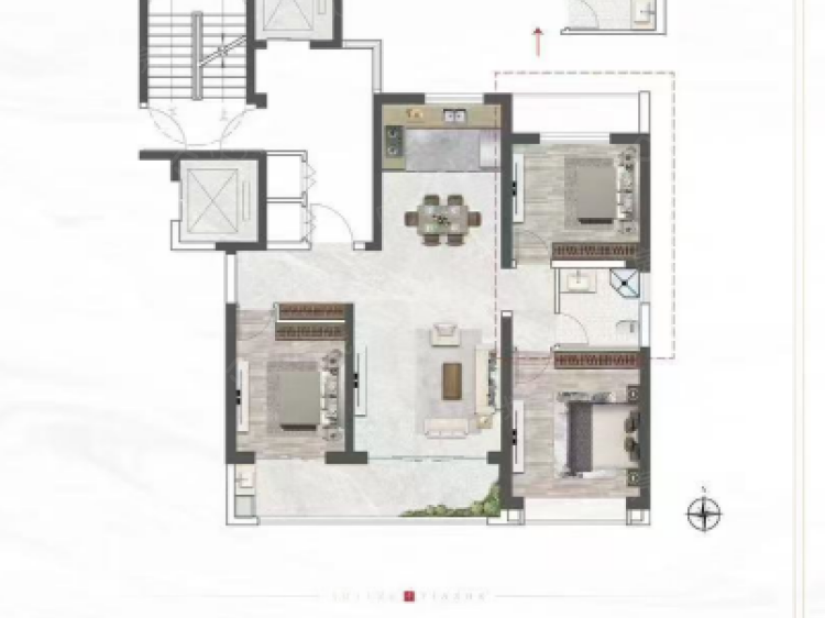 城投煦境天合3室2厅1卫户型图
