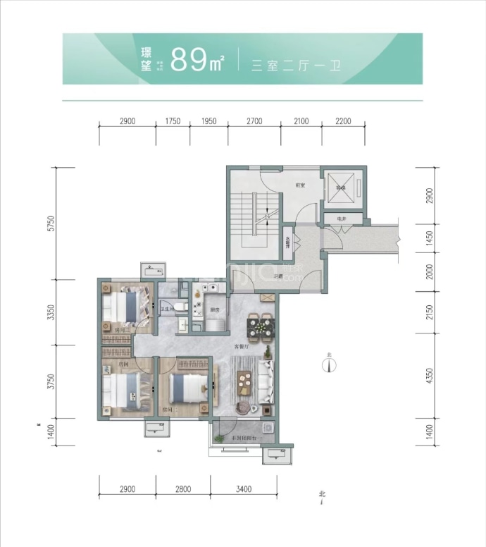 万科城望云起--建面 89m²