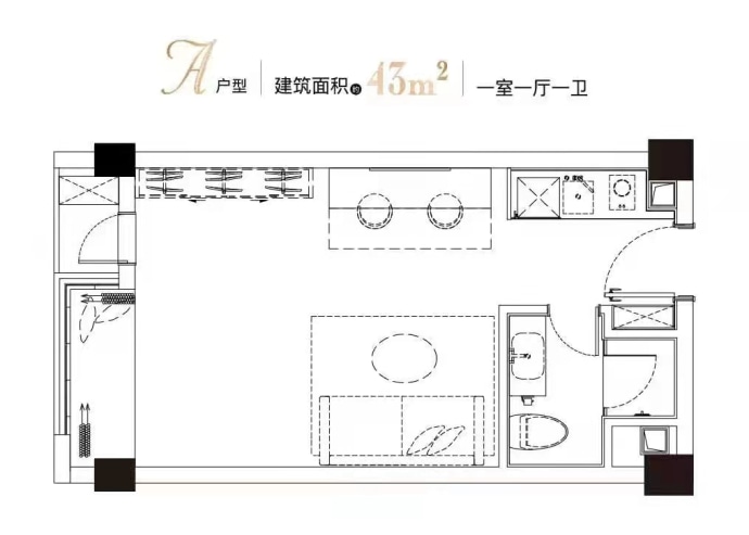 金融街融御滨江--建面 43m²