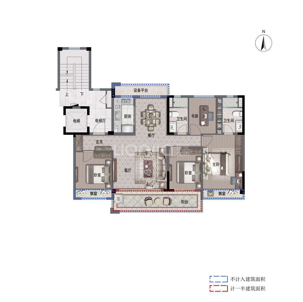 【碧桂园十里春风_宁波碧桂园十里春风楼盘】零居室户型图|4室2厅1厨2