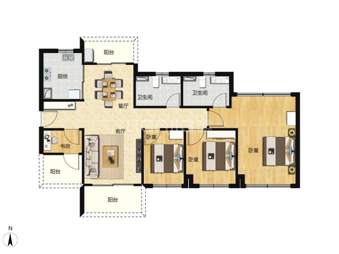 新会保利西海岸--建面 106m²