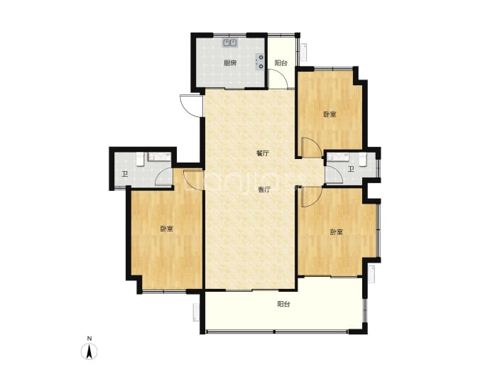 金富江山院--建面 125.08m²