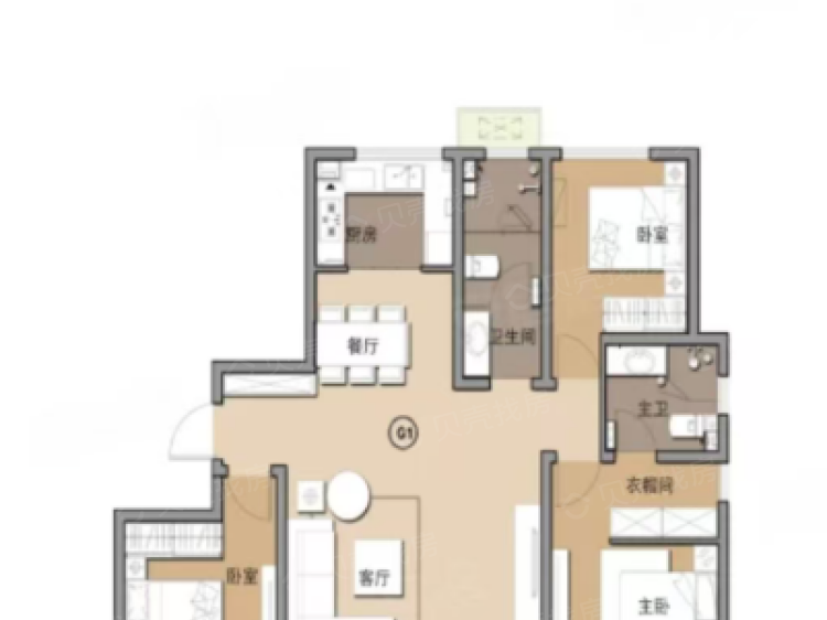 城市印象3室2厅2卫户型图
