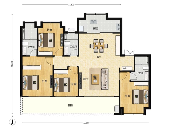 福星惠誉铂雅府--建面 172m²