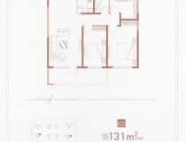 山海大象德济万家3室2厅1卫户型图