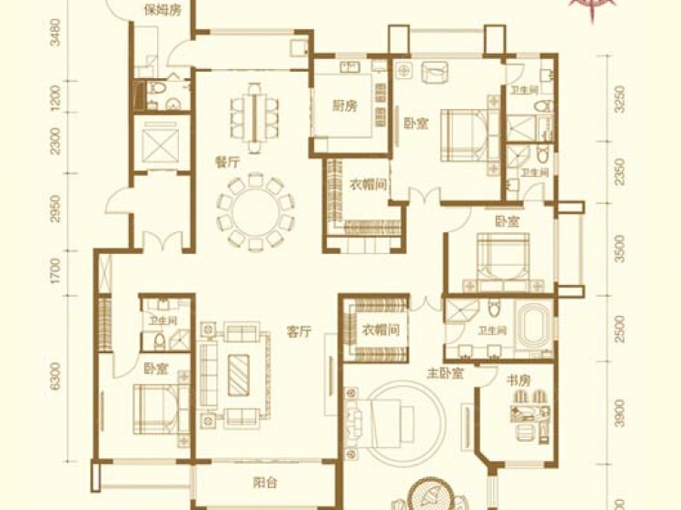 【星河盛世城_石家庄星河盛世城楼盘】五居室户型图|5室2厅1厨5卫建面