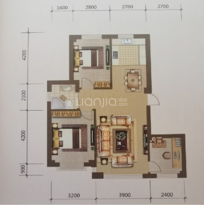 鑫城蓝湾--建面 96m²