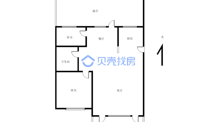 和美佳园 7楼，南北通透，带30平米外露台。小税-户型图