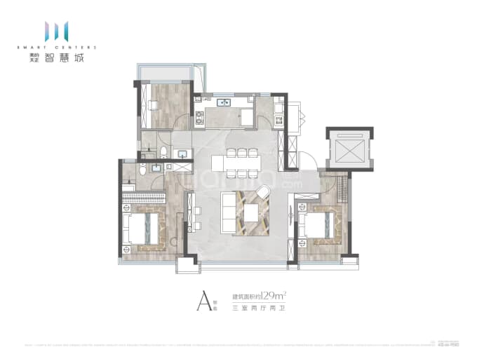 美的天正智慧城--建面 129m²