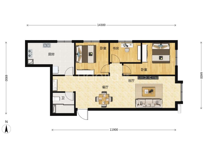 真彩仁恒--建面 101.18m²