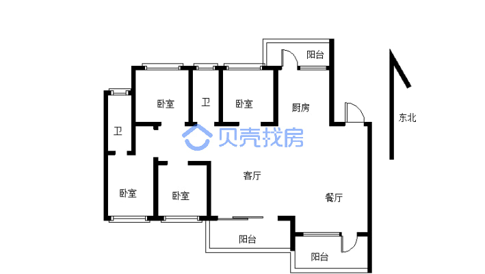 丽雅龙汐台 4室2厅 东-户型图