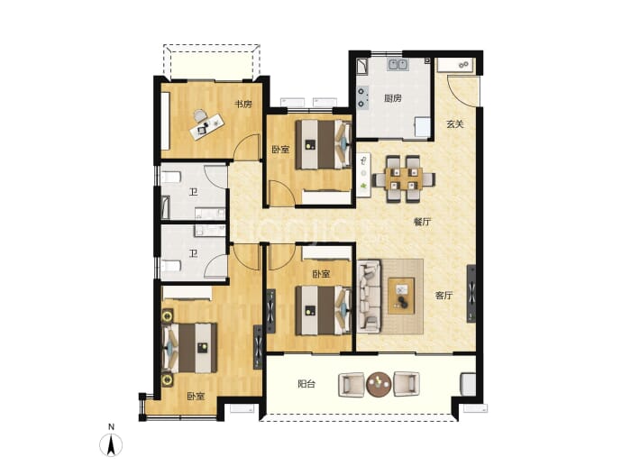 金茂国际社区--建面 130m²