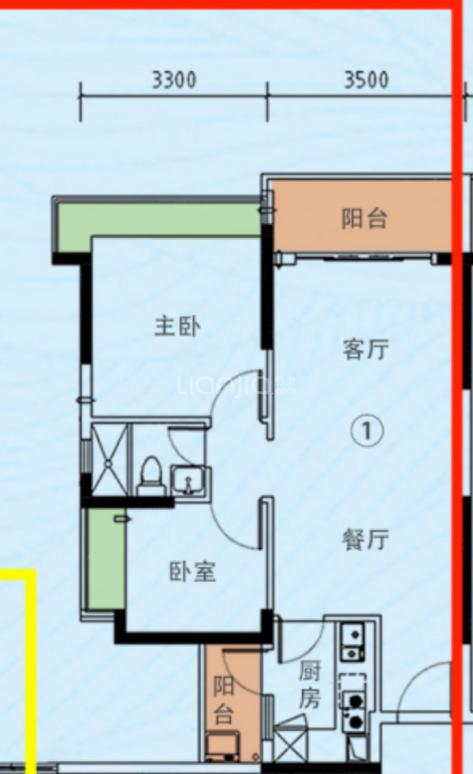 中恒海晖城--建面 64.39m²