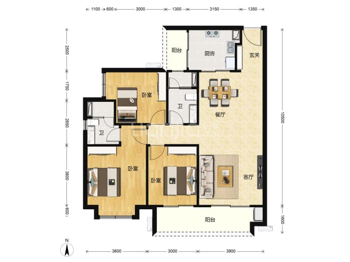 美的院子--建面 123.96m²