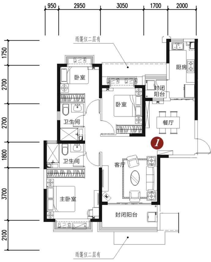 恒大未来城--建面 127.65m²