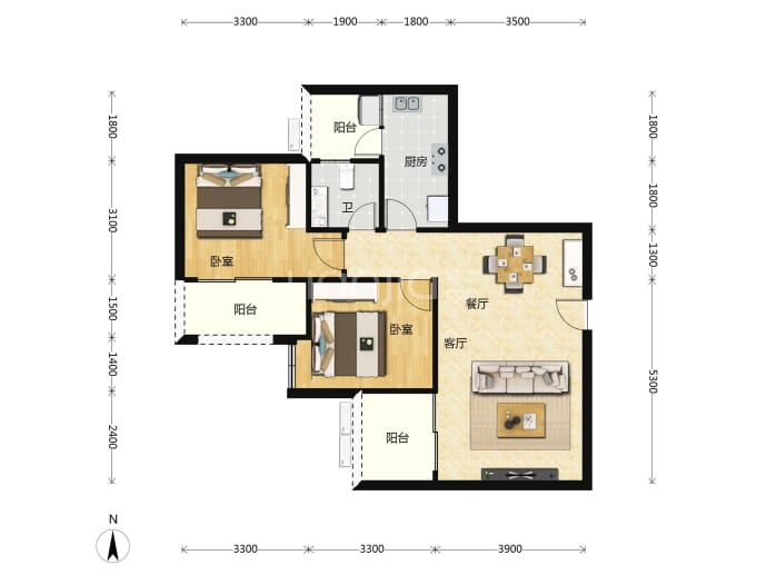 中房胜利小区三区--建面 80.37m²