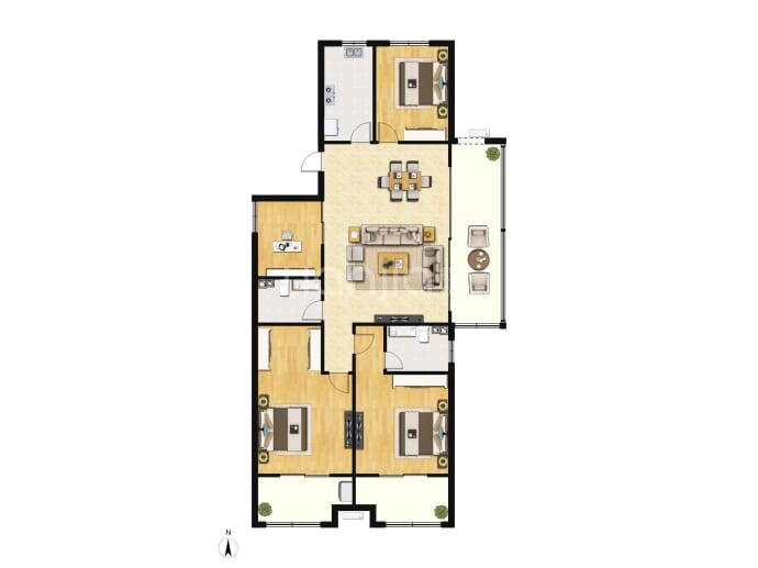 香槟雅苑--建面 156.45m²