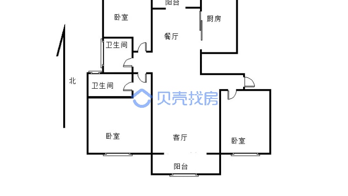 建业城 3室2厅 南-户型图