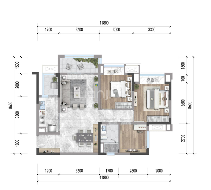 环球融创未来城--建面 94m²