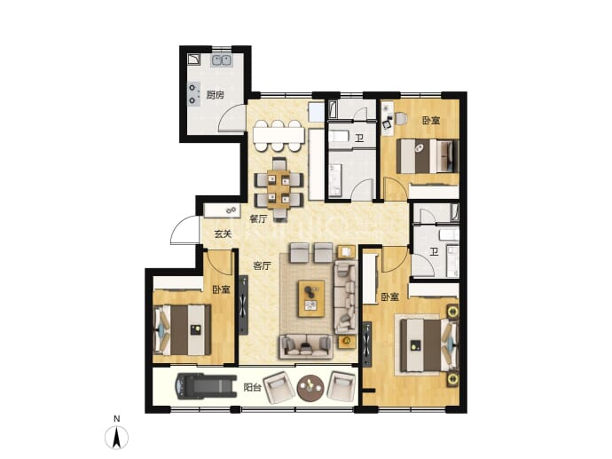 翔凯上城虞园--建面 138m²