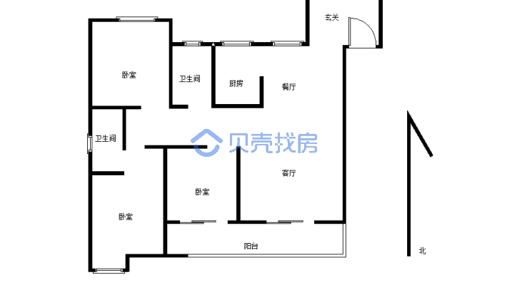 太谷悦城 3室2厅 北-户型图