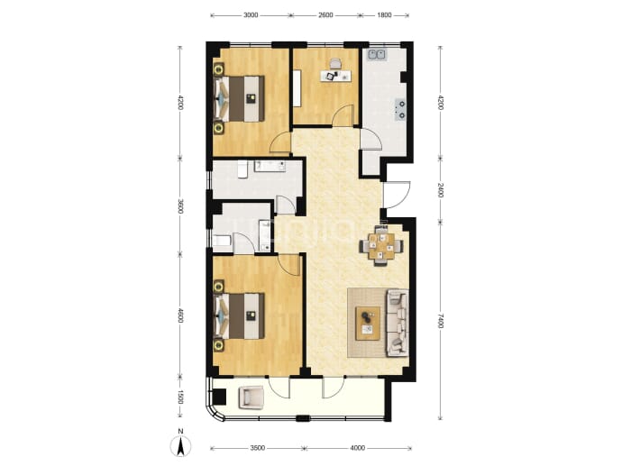 山河学府春天--建面 119m²