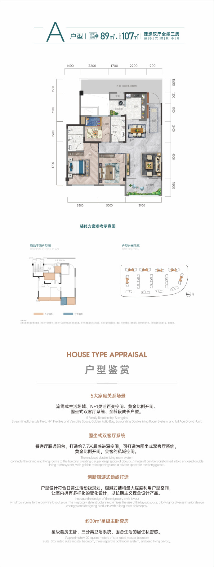 翡翠滨江苑--建面 89m²