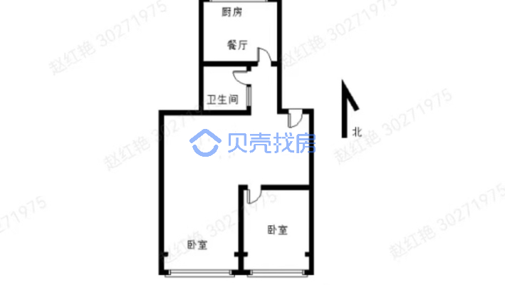 房子飞机户型  格局好   小区环境好-户型图