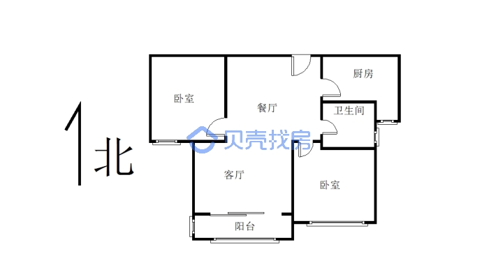 电梯九楼，两卧朝阳，客厅朝南，整屋全透明，公摊少-户型图