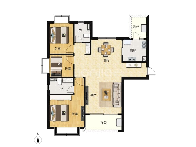 恒大江湾--建面 128m²