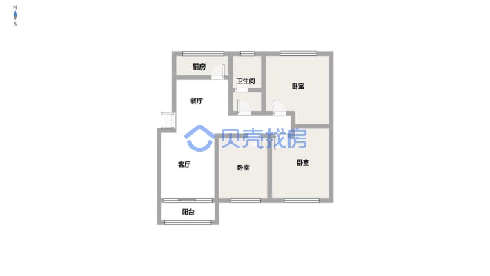 阳光清华园 3室2厅 南 北-户型图