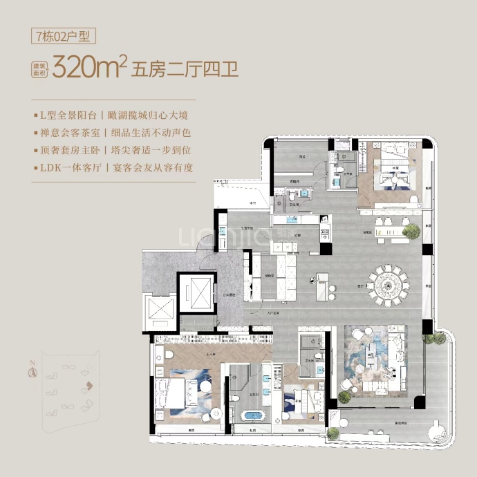 东建映月湖壹号--建面 320m²