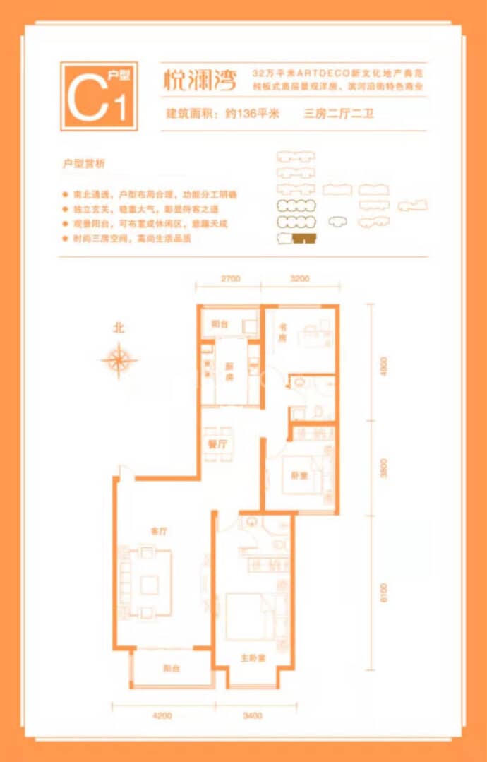 悦澜湾--建面 136m²