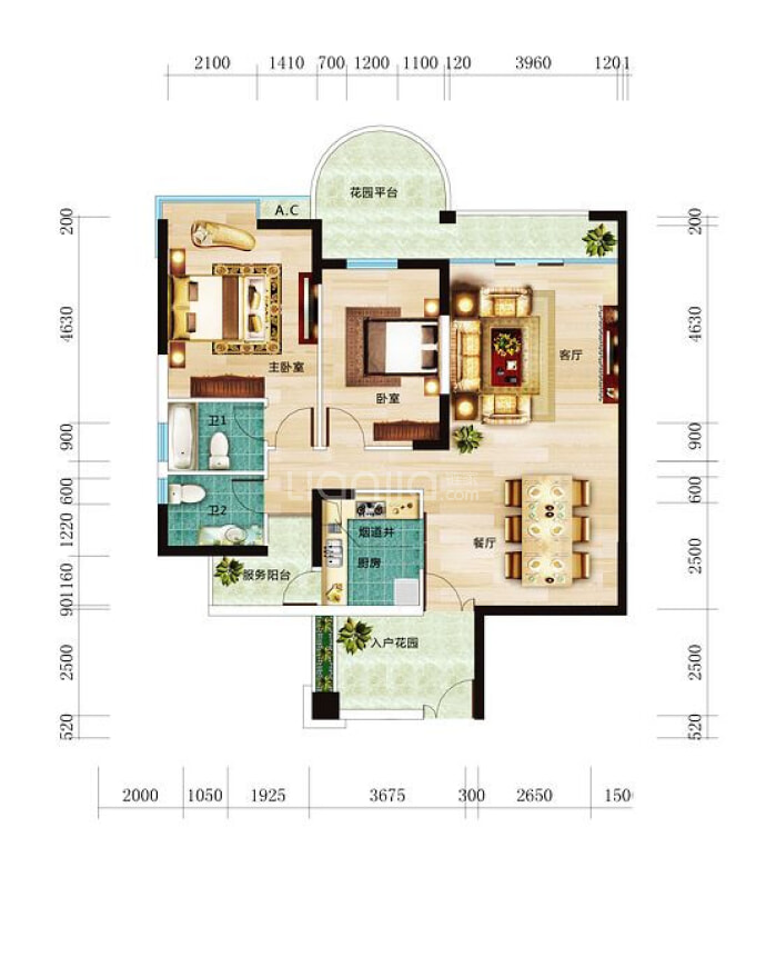 丽晶维港--建面 118.4m²