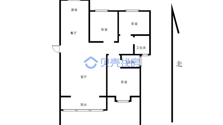 鑫苑新城 3室2厅 东-户型图