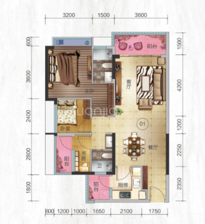 悦珑华府--建面 94.86m²