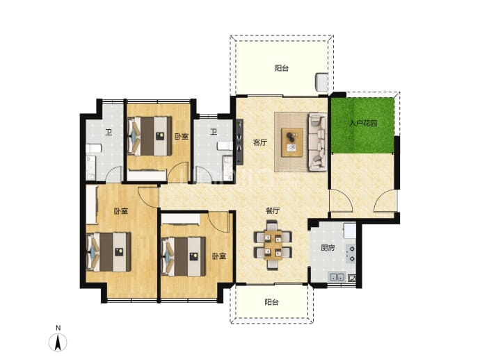 嘉逸园--建面 123.98m²