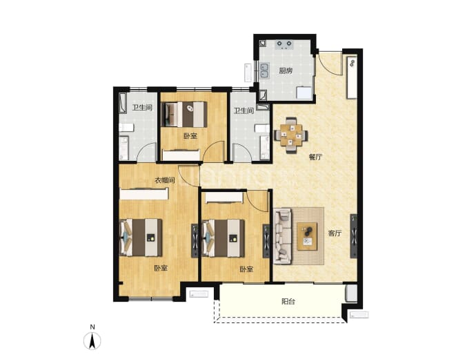 福星华府琛境--建面 107m²