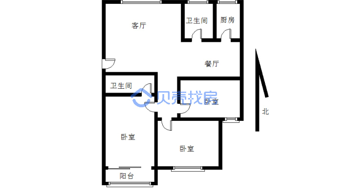 房子是电梯洋房家具家电齐全 拎包入住 全明户型有证-户型图