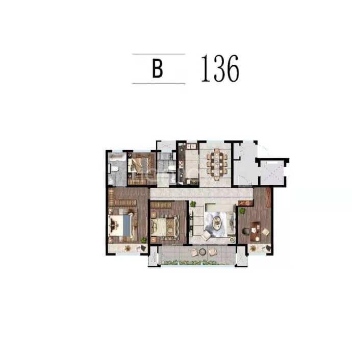 九里晴川--建面 136m²