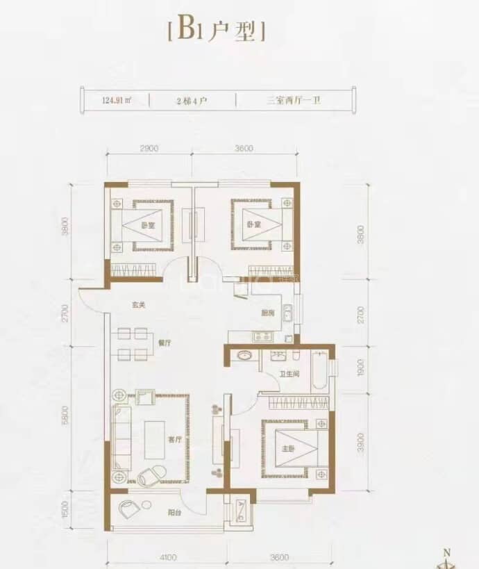 中建府--建面 124.91m²