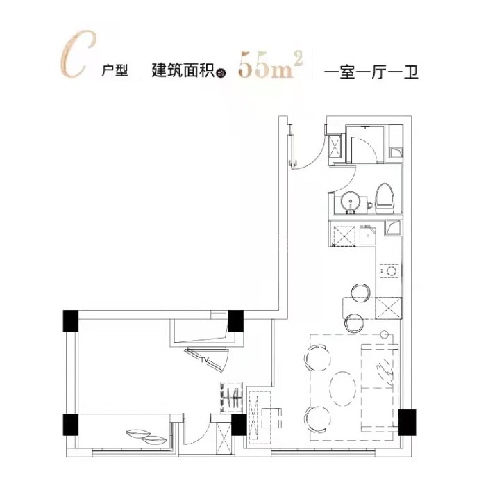 金融街融御滨江--建面 55m²