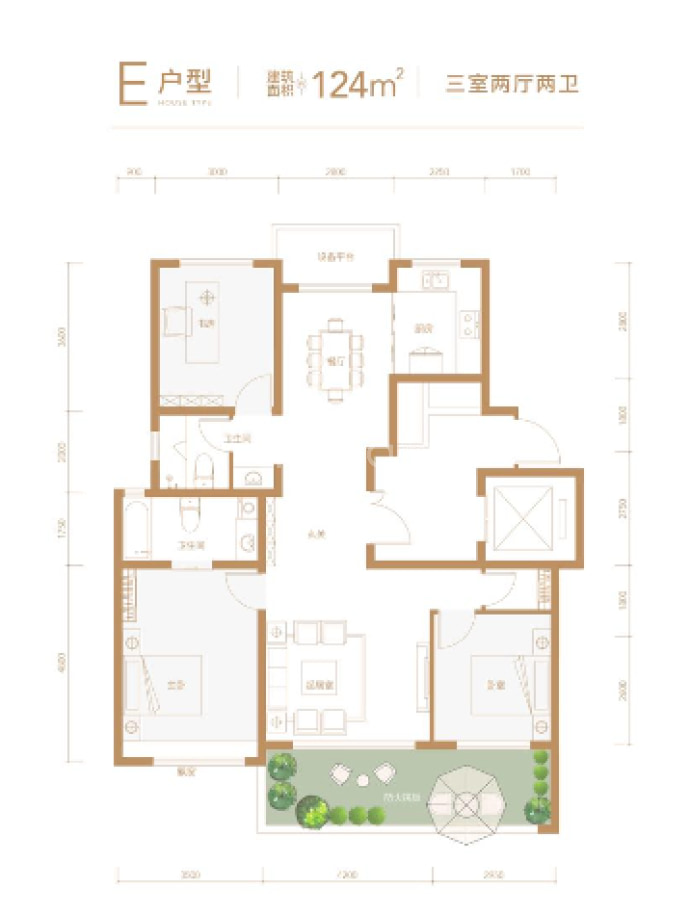 鹏渤天著玖璋台--建面 124m²