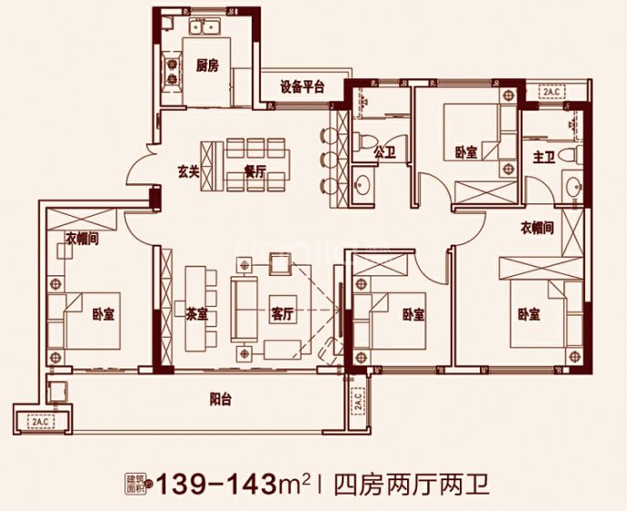 书香联宇轩--建面 143m²