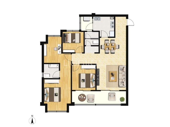 北京城建龙樾生态城--套内 84.46m²