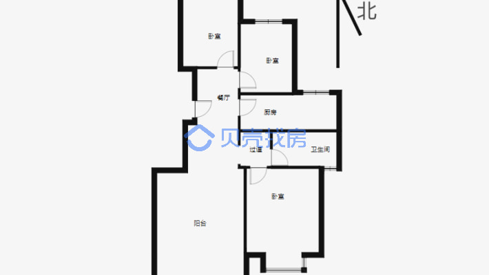 小西沟地铁口   汉唐天下北区 三室两厅精装自住户型好-户型图