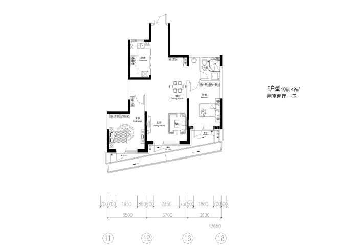 月亮岛界河明珠--建面 108m²