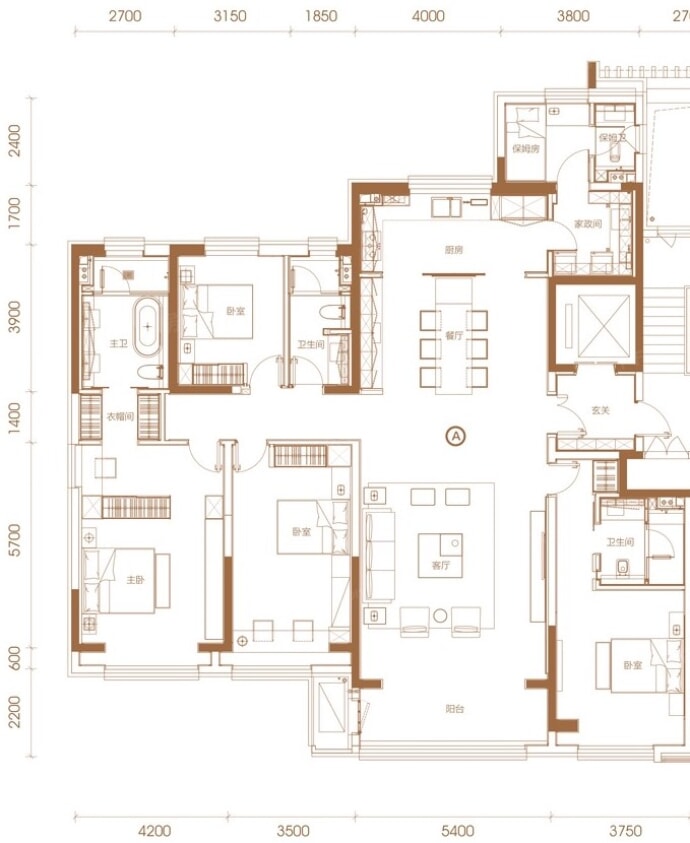 唐城·壹零壹--建面 270m²