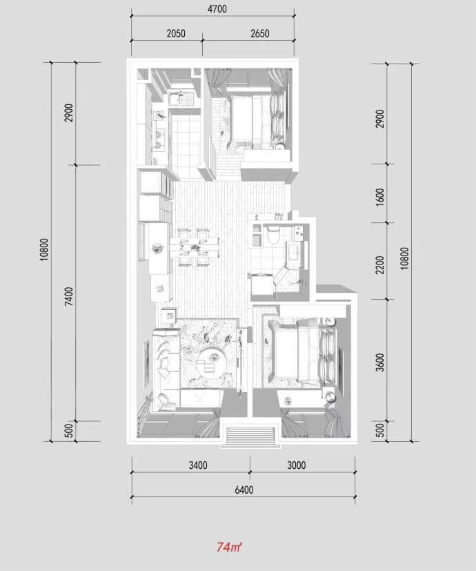 宸悦国际--建面 74m²