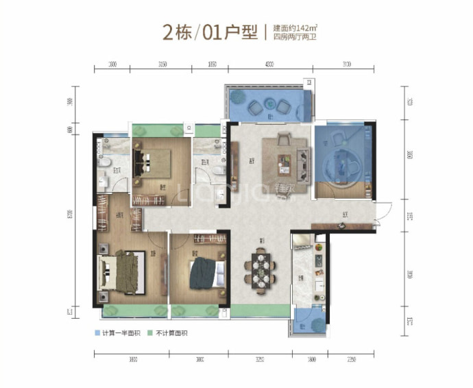 电建地产·洺悦华府--建面 142m²